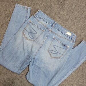 Seven7 Jeans Womens 10 Blue Denim Distressed High Rise Streetwear Skinny Leg